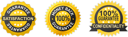 Satisfaction guarantee, money-back guarantee, 100% confidentiality
